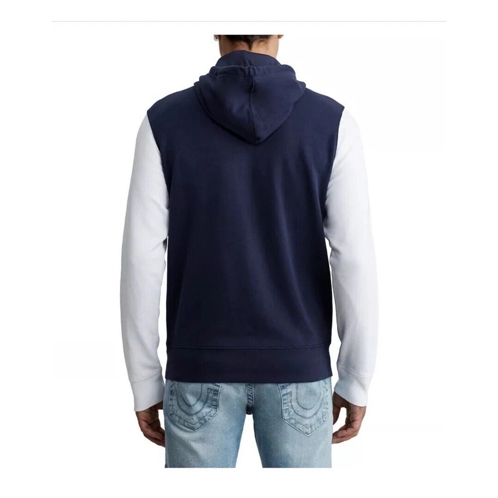 True Religion Hoodie Mens Size S/P Pullover Long Sleeve Blue Red White - Picture 2 of 11